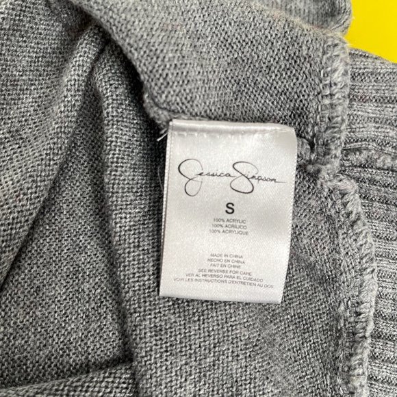 Jessica Simpson 3/4 Sleeve Asymmetrical Scoop Neck Tunic, Gray, Size S - Picture 7 of 8